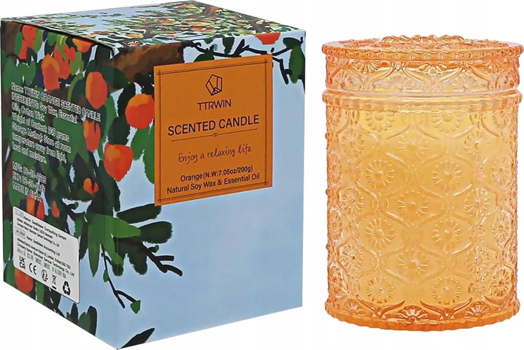 Szójagyertyák Természetes Illatgyertyák Ajándék Narancs illat