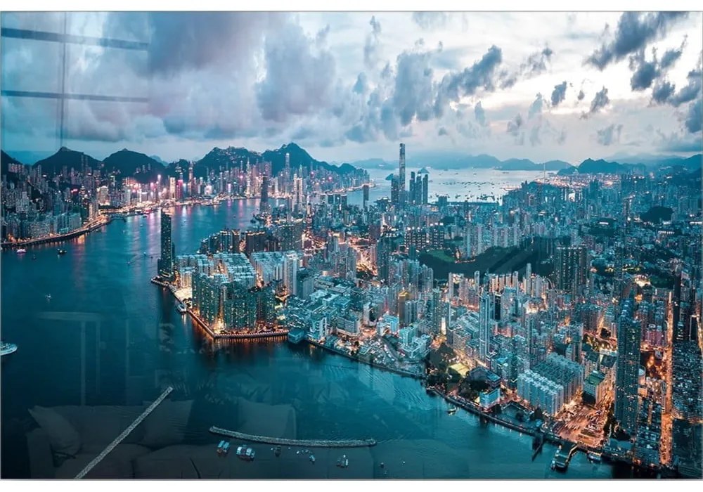 Üveg kép 70x50 cm Hongkong – Wallity