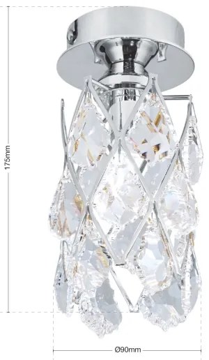 Orion - RITA mennyezeti lámpatest 1xG9/40W/230V, Ø 9 cm, fényes króm