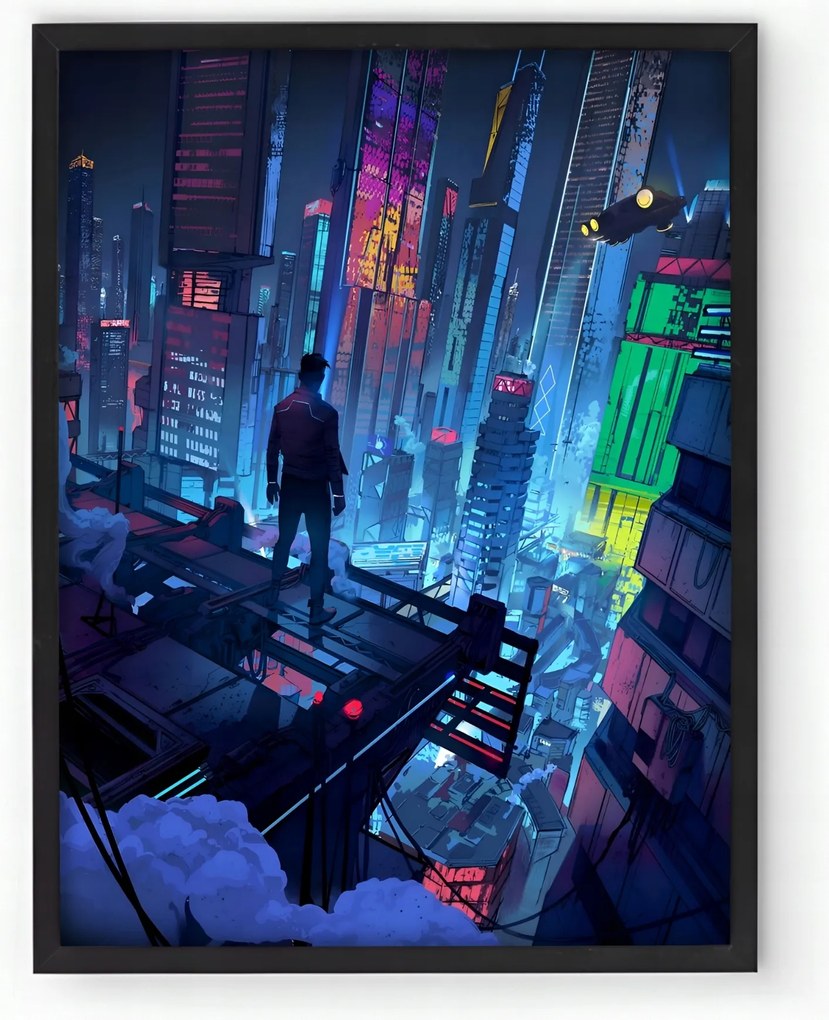 Cyberpunk keretes poszter 2077 30x40 cm Ajándék ötlet