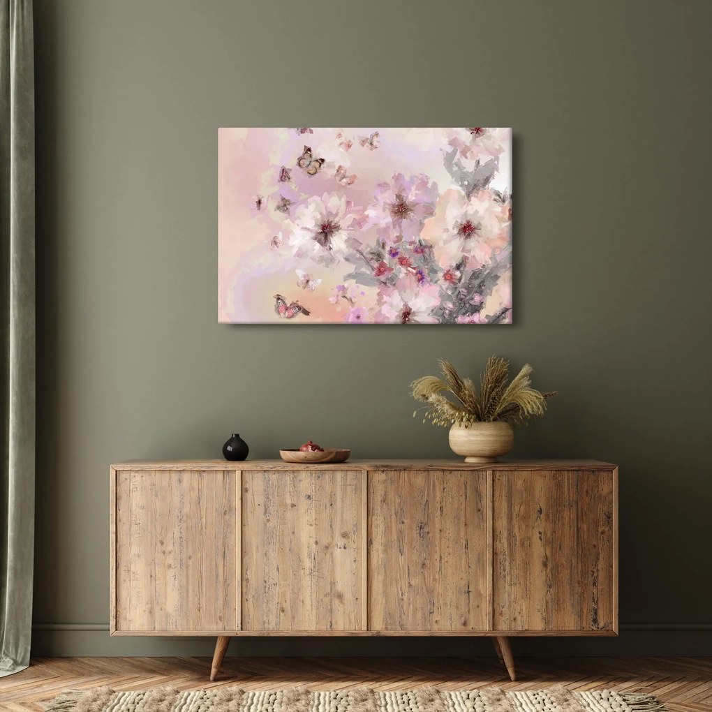 Kép - Művészeti kollázs pillangókkal (90x60 cm)