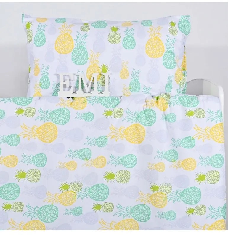 EMI Ananas gyermek ágyneműhuzat, A standard egyszemélyes ágy szett tartalma: 1x 140x200 + 1x 70x90