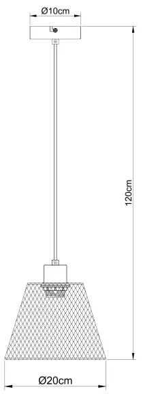 Globo 15646H - Csillár zsinóron BAKU 1xE27/40W/230V átm. 20 cm