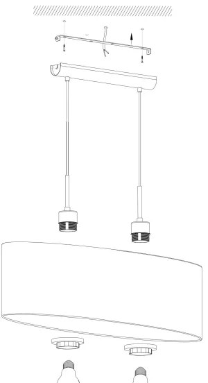 Eglo 99044 - Csillár zsinóron MASERLO 2xE27/40W/230V