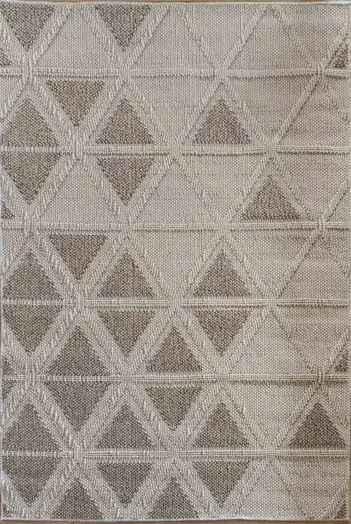 Zsinóros járólap 80x200cm ,hurkos bézs-krém boho stílusú szőnyeg