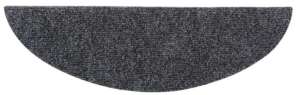 10 db sötétszürke lyukasztott öntapadó lépcsőszőnyeg 56x17x3 cm