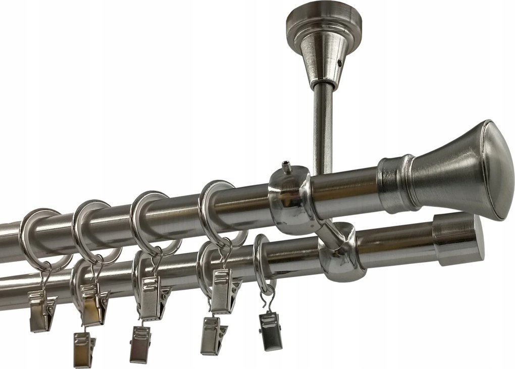 Függönykarnis Fém Mennyezeti 19+19mm MIX Nikkel Végzáró 320cm galvanizált