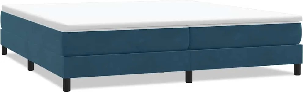 vidaXL sötétkék bársony rugós ágy matrac nélkül 200x220 cm