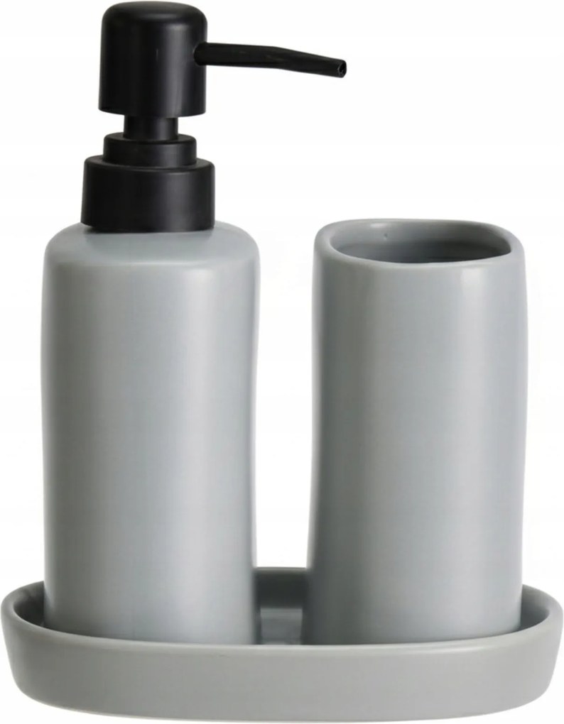 Kerámia Fürdőszoba Szett Ply Adagoló Pohár Tálca 14 X 11 X 17 CM