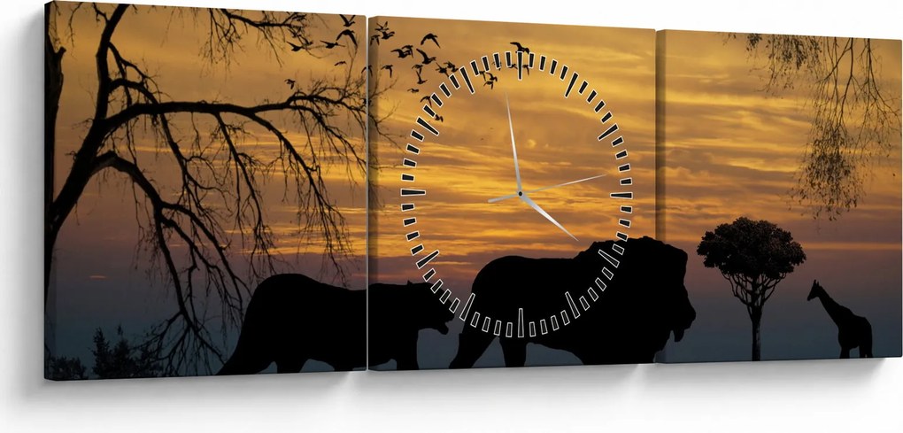 Safari képe (órával) (90x30 cm)