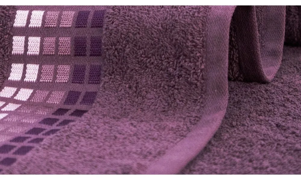 Sötétlila pamut törölköző 50x100 cm Darwin – My House