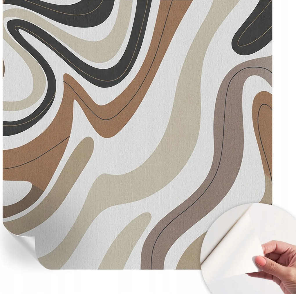 Mosható öntapadós fotótapéta étkezőbe Harmonikus hullámok 250x250 cm