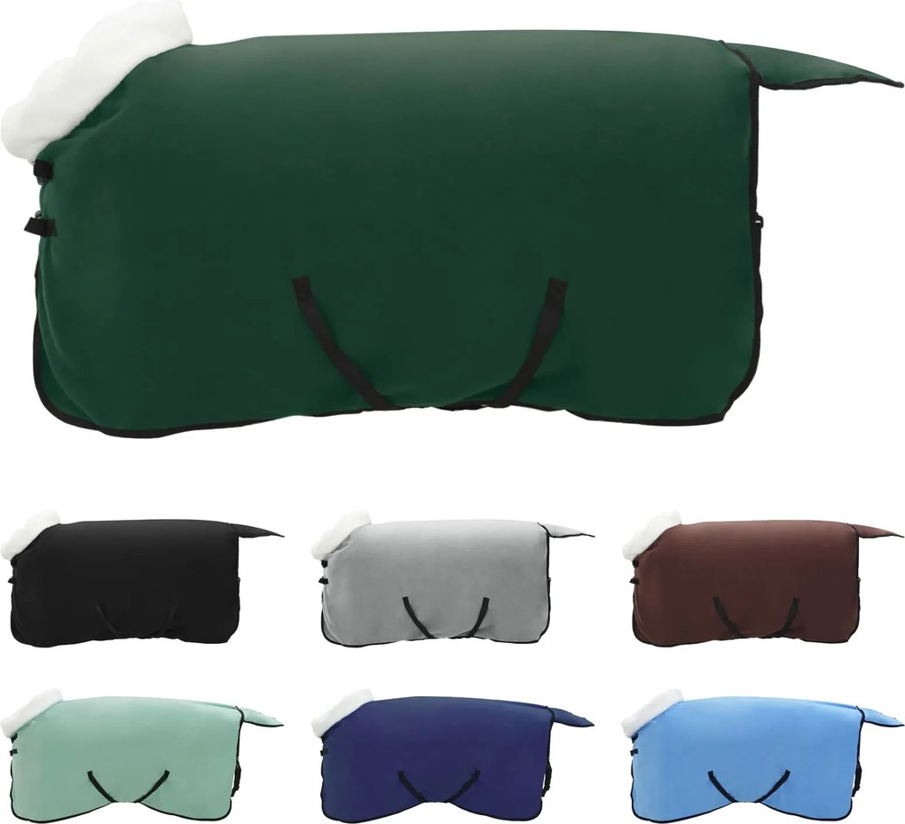 vidaXL Ló Takaró Teljes sötét zöld 85 cm Polár fleece