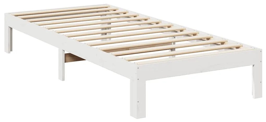 családi ágykeret matrac nélkül fehér 270x200cm tömör fa fenyőfa