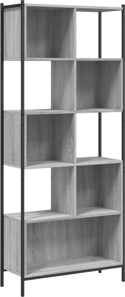 vidaXL szürke sonoma színű szerelt fa könyvespolc 72x28x172 cm