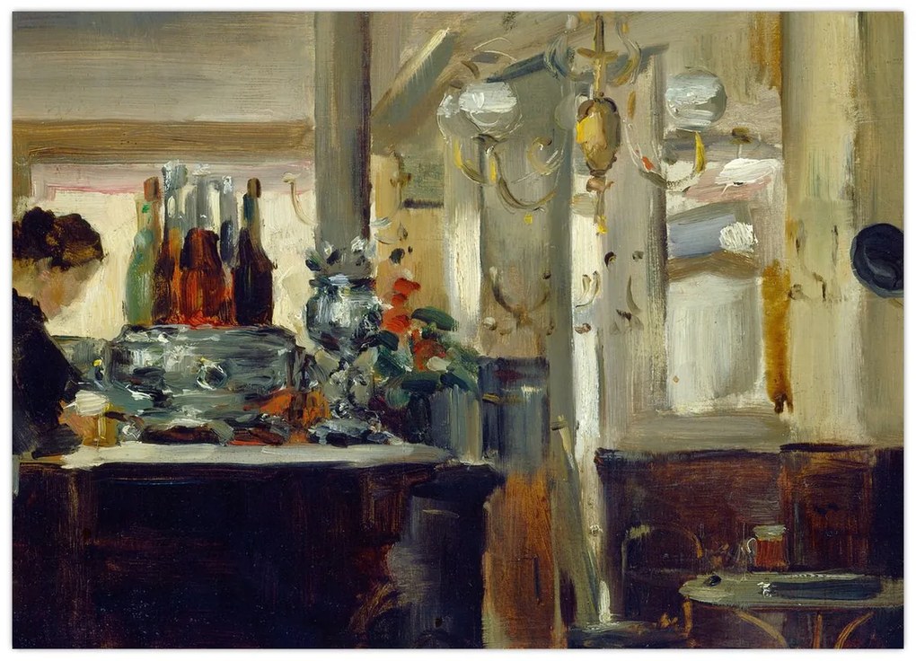 Üveg kép - Style of Edouard Manet, Bon Bock Cafe, reprodukciók (70x50 cm)