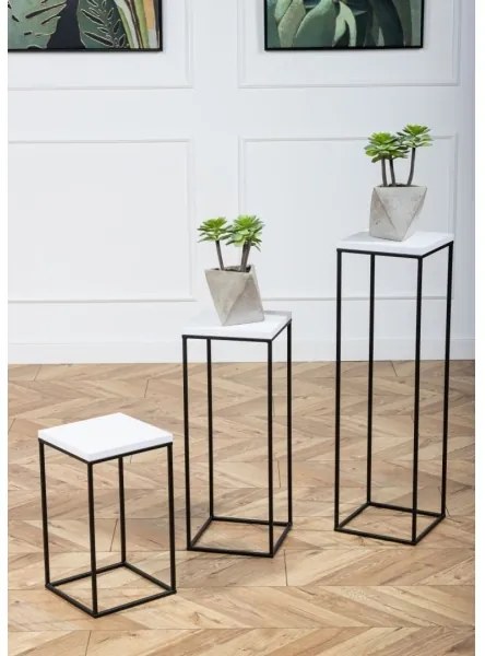 BASICLOFT virágtartó állvány 80x24 cm fekete/fehér