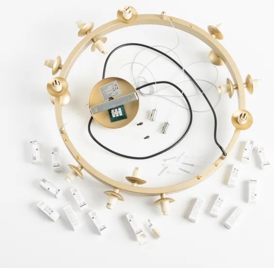 Brilagi - LED Csillár zsinóron MILLA 15xG9/3W/230V arany/füstös