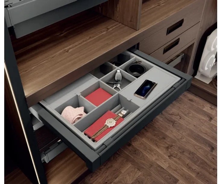 GTV Elite fiók ékszerrendezővel 560 - 618 csendesen záródó antracit, matt antracit