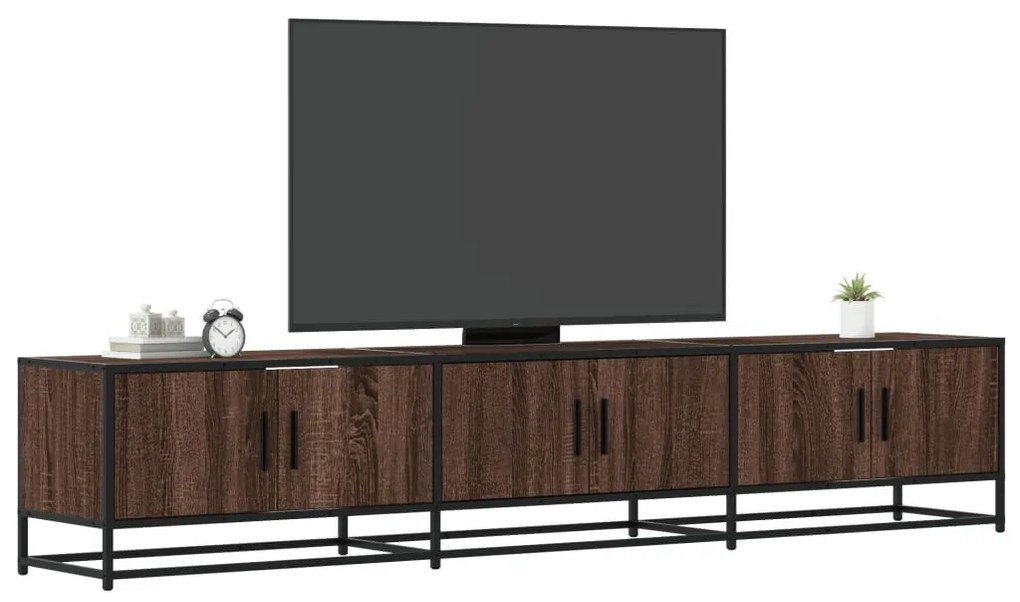barna tölgy színű szerelt fa TV-szekrény 210 x 35 x 41 cm
