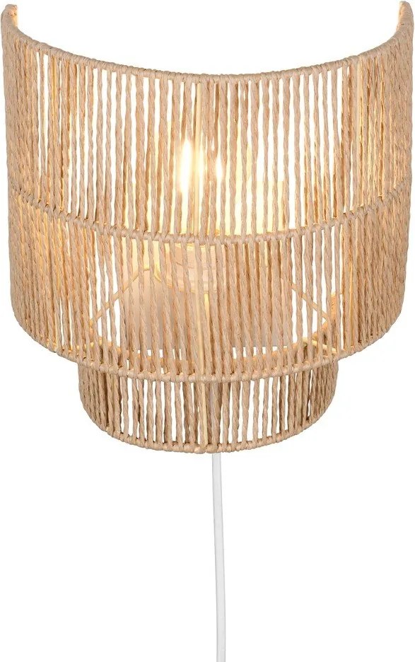 Natúr színű USB fali lámpa Satna – Reality