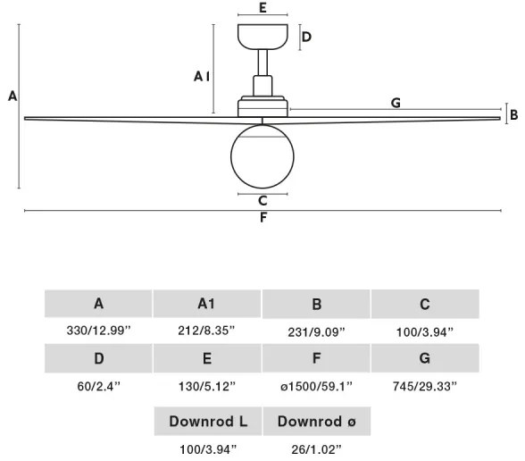 FARO 34282-11L - Mennyezeti ventilátor KLIM L 1xE27/15W/230V fenyő/fekete + távirányító