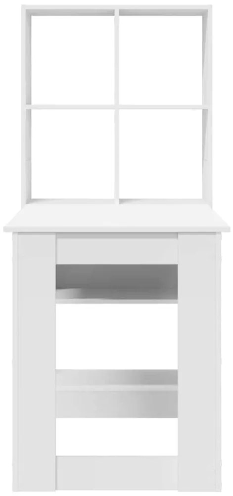 Asztal polcokkal tárolóval Fehér 122 x 67 x 145 cm Faanyag