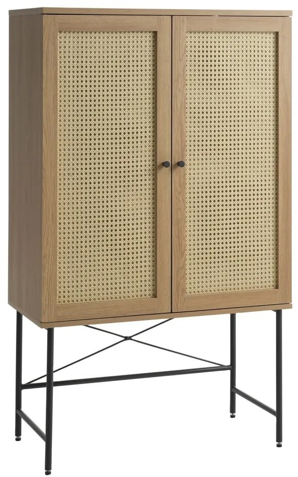 Natúr színű szekrény tölgyfa dekorral 80x135 cm Pensacola – Unique Furniture