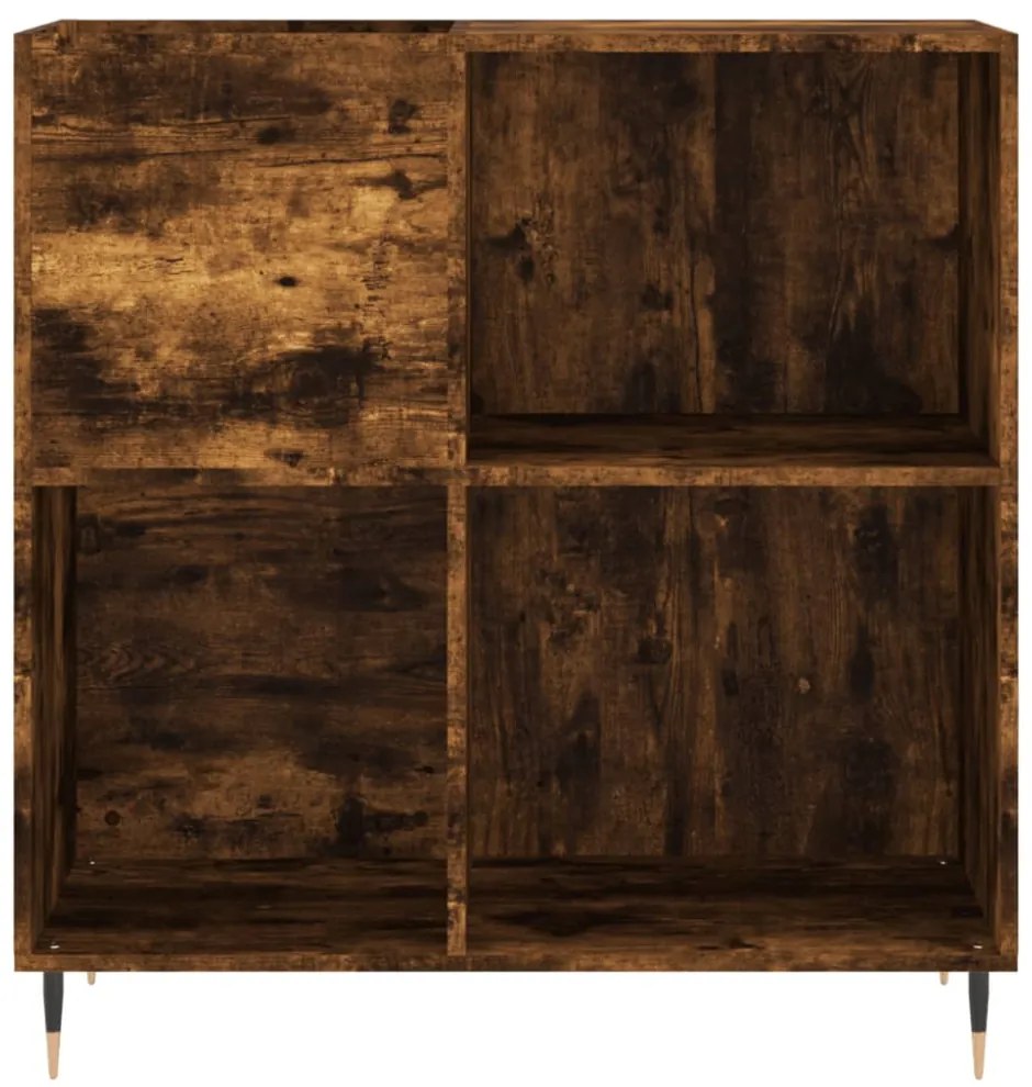 füstös tölgy színű szerelt fa hanglemezszekrény 84,5x38x89 cm