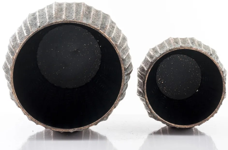 2 db-os borítókészlet, réz fém, fekete, 36x31x31, 28x23x23cm