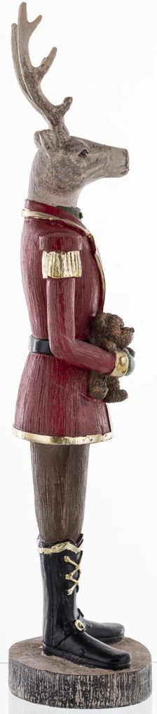 Karácsonyi Szarvas figura, műanyag, többszínű, 37x9,5x8cm