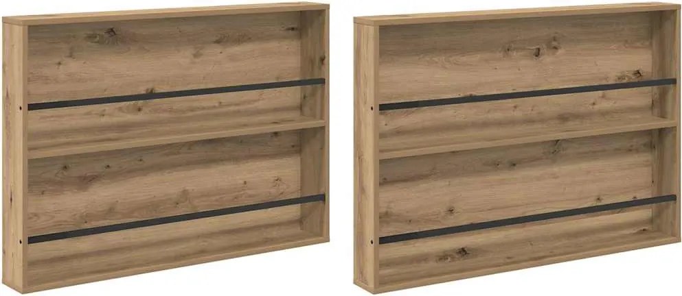 vidaXL Magazin állvány 2 pcs Artisan tölgy 100 x 12 x 70 cm Faanyag