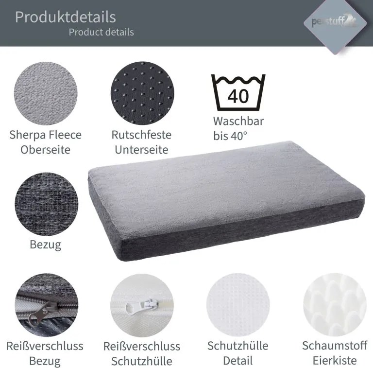 Kutyafekhely XS 72 x 50 x 10 cm világosszürke