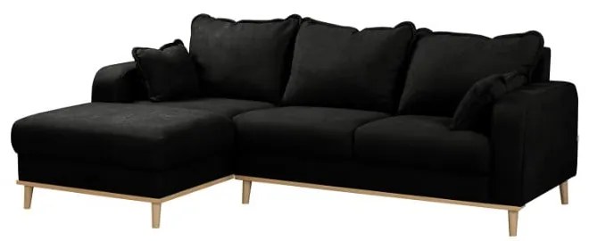 Fekete sarokkanapé (bal oldali) Beata – Ropez