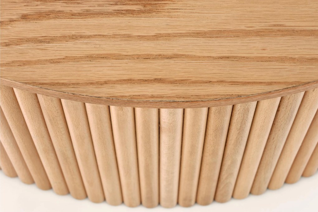 Tamis kerek dohányzóasztal 80 cm - natúr