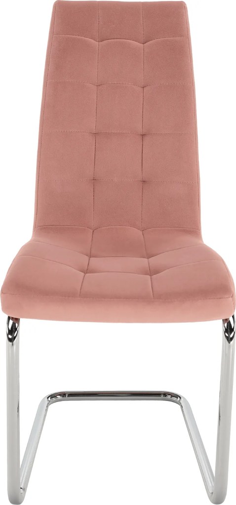 Étkezőszék, rózsaszín Velvet szövet/króm, SALOMA NEW