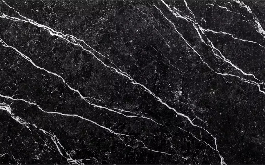 AKCIÓ Fekete étkezőasztal RAMOD 100x60 cm, márvány dekor, II. osztály