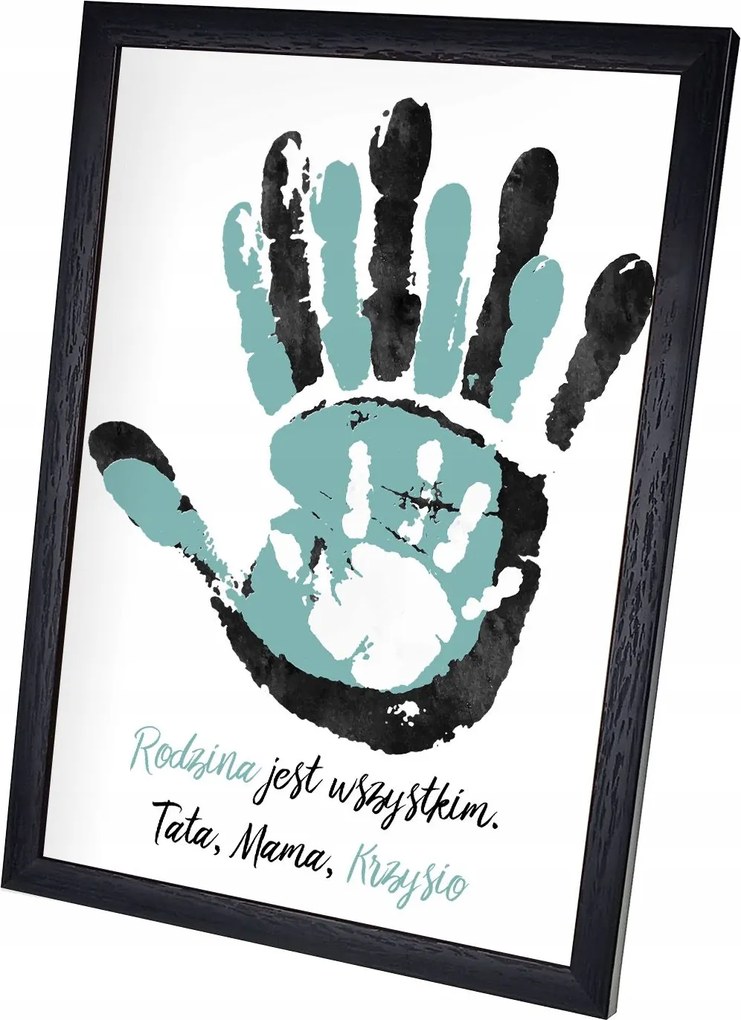 Poszter "a család minden" 3 személy fekete keretben