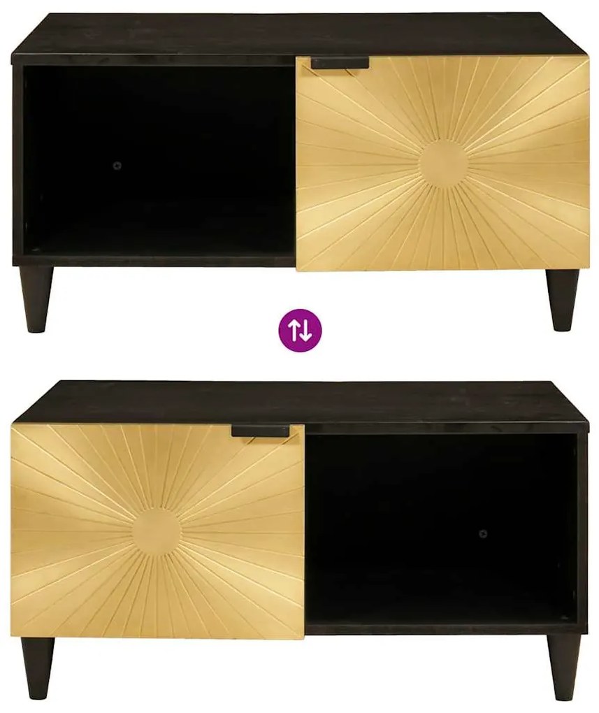 Dohányzóasztal Fekete és Arany 80 x 50 x 40 cm