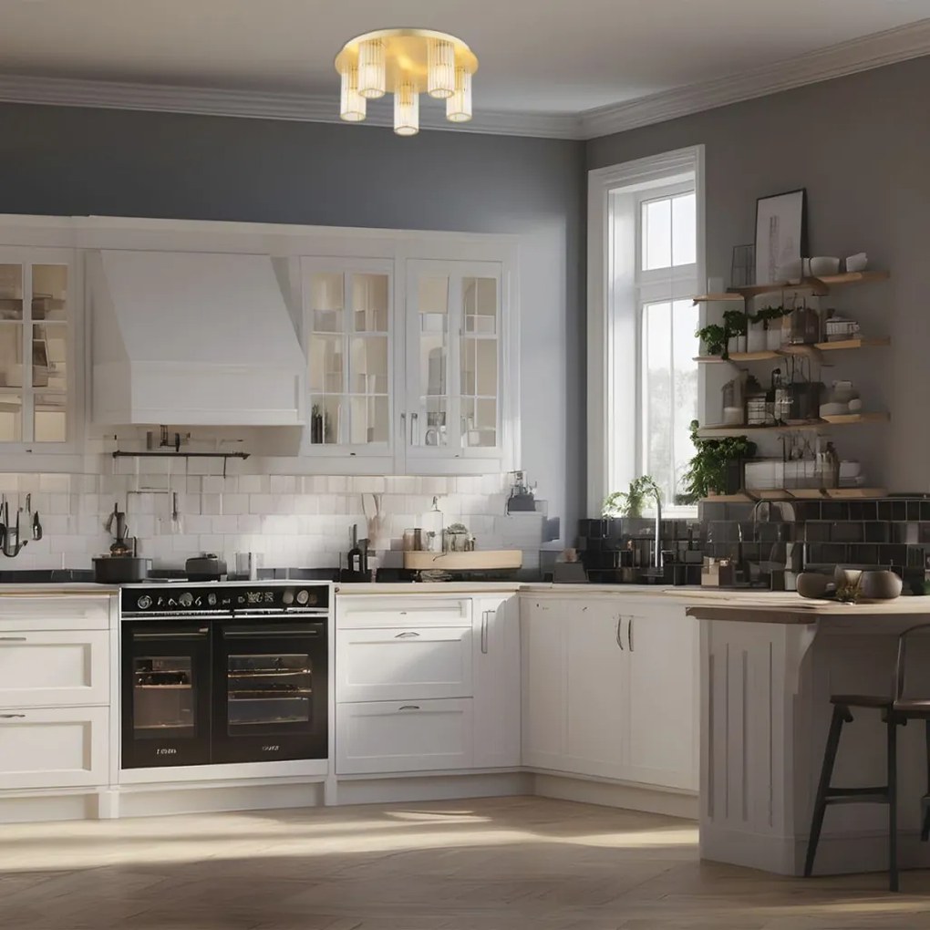 ARGON 2178 HAMPTON Glamour Mennyezeti Lámpa Átlátszó, Csiszolt Sárgaréz E14 IP20
