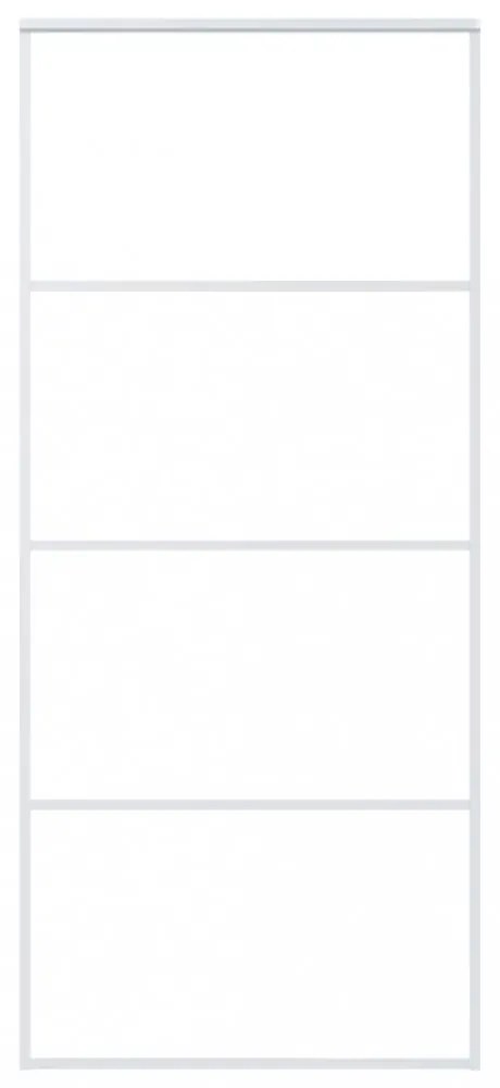 fehér matt ESG üveg és alumínium tolóajtó 90x205 cm