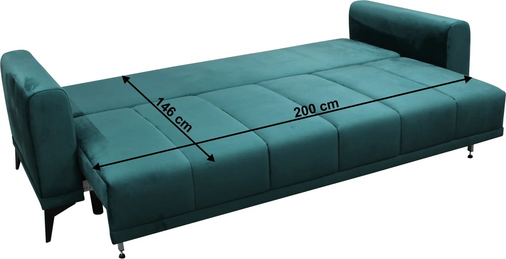 Szétnyitható kanapé, smaragd/mustárszín, GRACE BIG SOFA