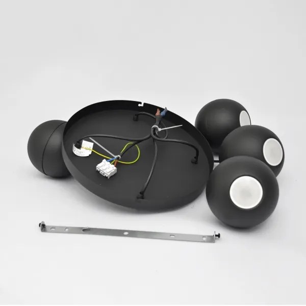 LED Csillár zsinóron MIDWAY 4xGU10/4,8W/230V fekete