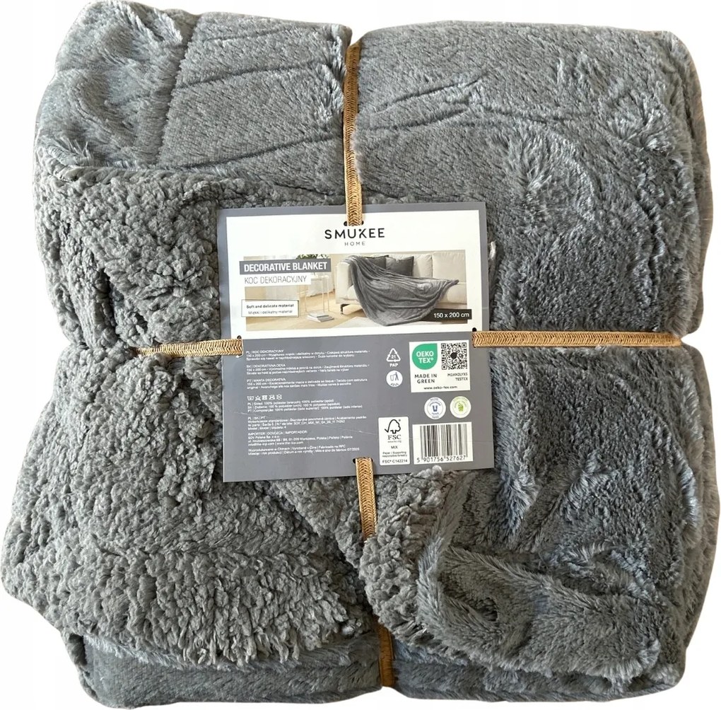 Smukee bárány szőrme takaró bolyhos 150x200 sötétszürke acél 627