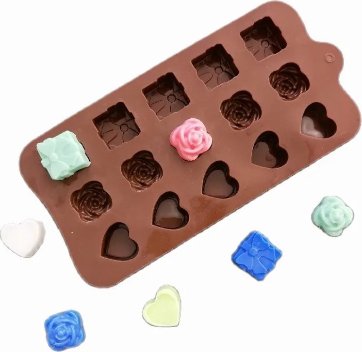 Szilikon Forma Szív Ajándék Rózsa Csokoládé Praliné Torta Dekoráció