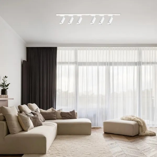 MICA sínes spotlámpa 6×GU10/10W/230V, fehér/matt króm