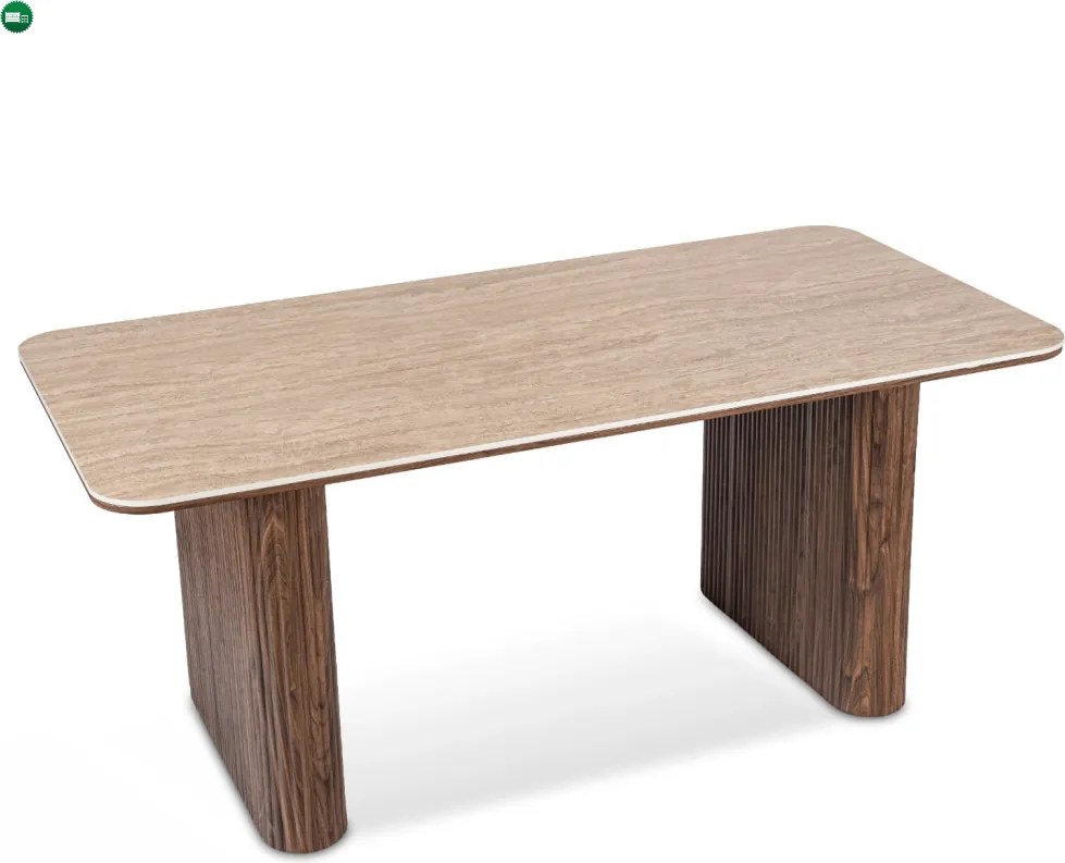 Stół ARAMIS Prostokątny 180 cm Trawertyn/Orzech