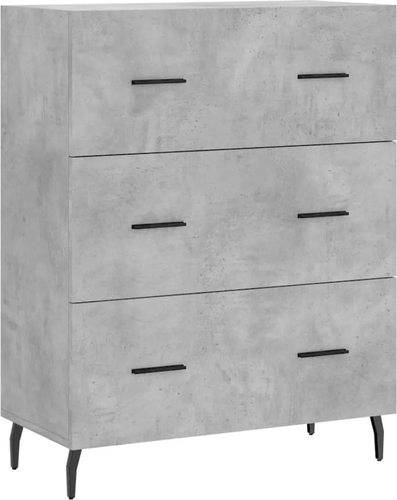 vidaXL betonszürke szerelt fa tálalószekrény 69,5 x 34 x 90 cm