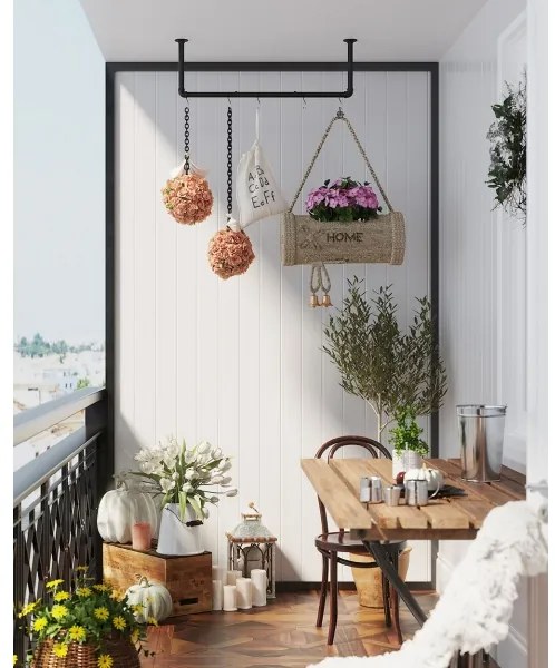 LINEA 2 darabos falra szerelhető vállfatartó, fekete