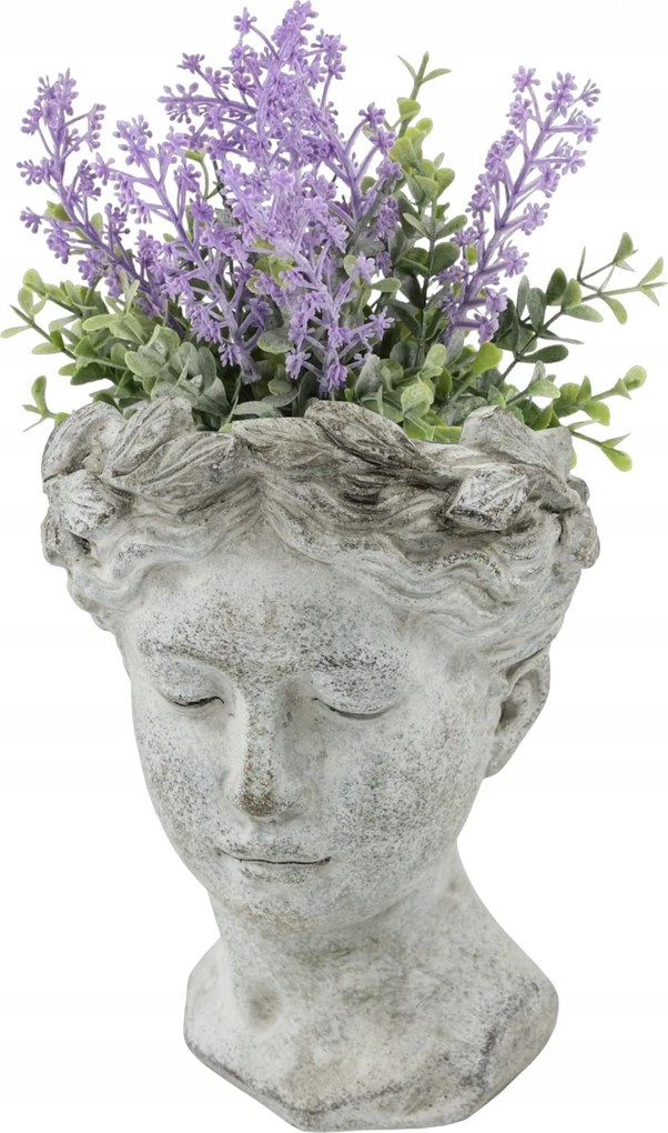 Virágtartó 21x14 CM Virágokhoz, Fűszernövényekhez, Cserép Fej Szürke Beton Cement